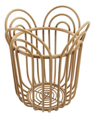 Vase Panama en métal design entrelacé couleur Bambou