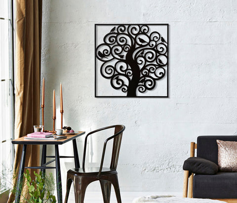 Panneau mural décoratif 3D Arbre en Fer Noir