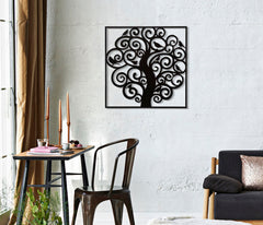 Panneau mural décoratif 3D Arbre en Fer Noir