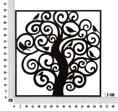 Panneau mural décoratif 3D Arbre en Fer Noir