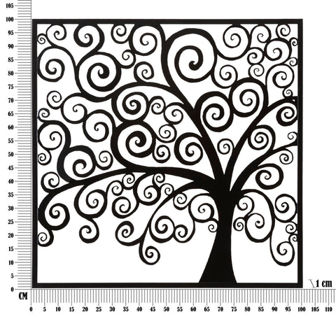 Panneau mural décoratif 3D Arbre Fer Noir