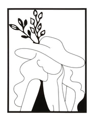 Panneau mural décoratif 3D silhouette féminine cadre rectangulaire