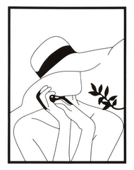 Panneau mural décoratif silhouette féminine cadre rectangulaire