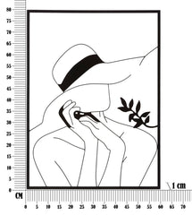 Panneau mural décoratif silhouette féminine cadre rectangulaire
