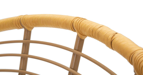 Chaise en métal Panama Rotin et coussin blanc