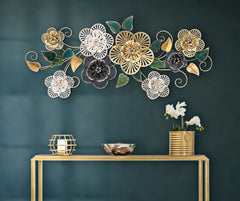 Panneau en métal motifs floraux 3D
