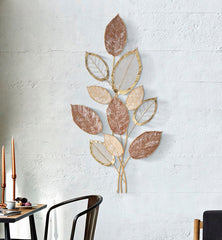 Panneau mural décoratif 3D brindilles et feuilles multicolores