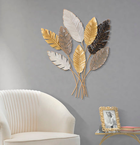 Panneau mural décoratif 3D feuilles multicolores