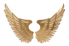 Panneaux muraux décoratifs 3D en Fer doré Ailes set de 2