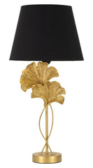 Lampe de table en métal et résine abat-jour tissu Noir
