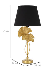 Lampe de table en métal et résine abat-jour tissu Noir