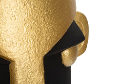 Vase visage stylisé noir et doré