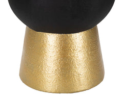 Vase tribal visage stylisé noir doré