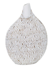 Vase décoratif Nairobi Polyresin Blanc et Beige