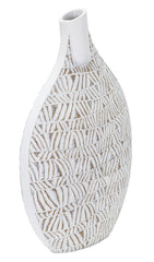 Vase décoratif Nairobi Polyresin Blanc et Beige