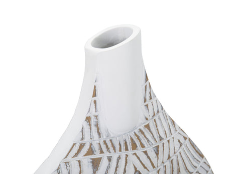 Vase décoratif Nairobi Polyresin Blanc et Beige