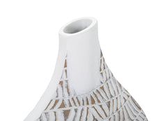 Vase décoratif Nairobi Polyresin Blanc et Beige