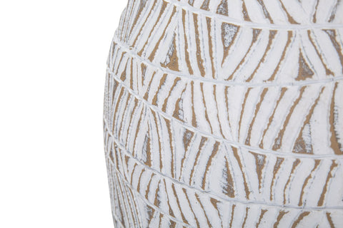 Vase décoratif Nairobi Polyresin Blanc et Beige