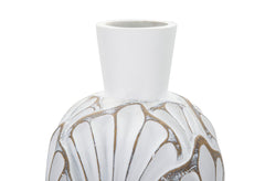 Vase Panama Polyrésine blanc décor coquillage