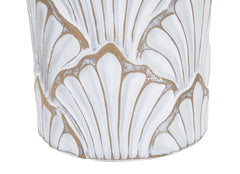 Vase Panama Polyrésine blanc décor coquillage