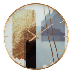 HORLOGE MURALE MOTIF EN VERRE CM Ø 60X5