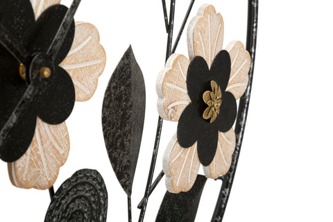Horloge murale ronde Divaker décor floral