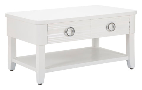 Mesa de centro rectangular con 2 cajones Shine Blanco