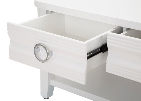 Mesa de centro rectangular con 2 cajones Shine Blanco