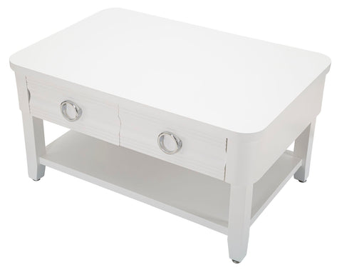 Mesa de centro rectangular con 2 cajones Shine Blanco