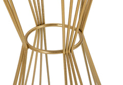 Table ronde en métal doré plateau en verre miroir