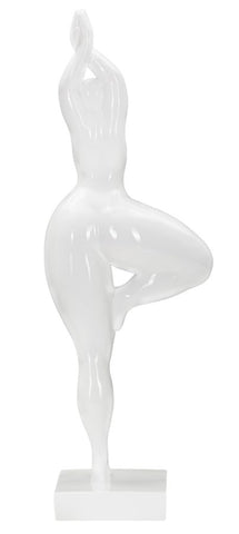 Statue Femme Yoga Blanche