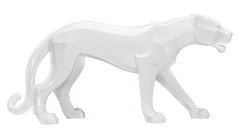 Statue Panthère Blanche géométrique