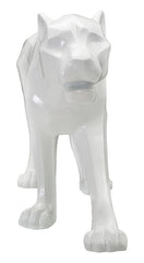 Statue Panthère Blanche géométrique