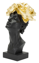 Statue femme coiffe dorée avec papillons
