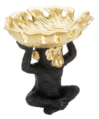 Figurine Singe Porte-objets Noir doré