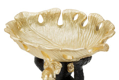 Figurine Singe Porte-objets Noir doré