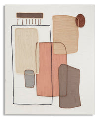 Peinture murale abstraite sur toile cadre en bois avec applications