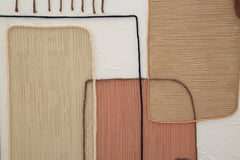 Peinture murale abstraite sur toile cadre en bois avec applications