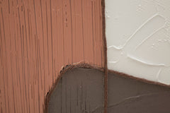 Peinture murale abstraite sur toile cadre en bois avec applications
