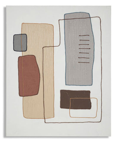Peinture sur toile abstraite avec cadre en bois