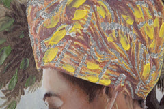 Peinture sur toile Kenda Femme et Perroquet Cadre en bois