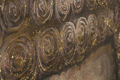 Tableau sur toile Bouddha cadre en bois avec applications dorées