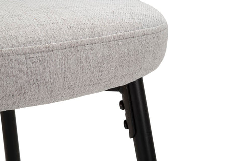 Tabouret de bar Losanna Tissu gris pieds et repose-pieds métal Noir Ensemble 2 pz
