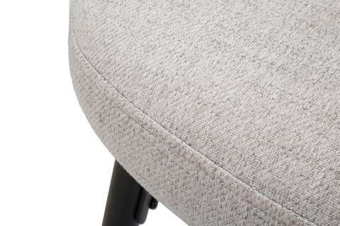 Tabouret de bar Losanna Tissu gris pieds et repose-pieds métal Noir Ensemble 2 pz