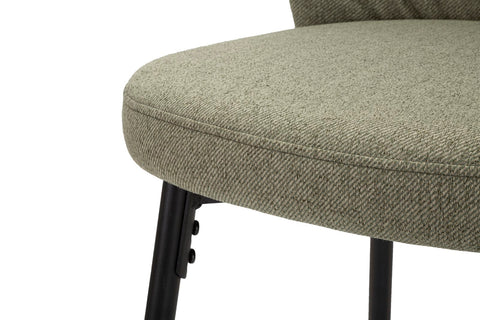 Tabouret de bar rembourré Losanna Vert pieds métal Noir (set de 2)