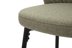 Tabouret de bar rembourré Losanna Vert pieds métal Noir (set de 2)