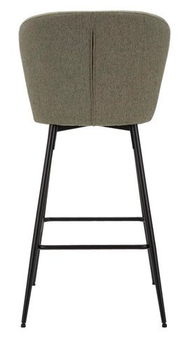 Tabouret de bar rembourré Losanna Vert pieds métal Noir (set de 2)