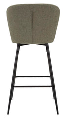 Tabouret de bar rembourré Losanna Vert pieds métal Noir (set de 2)