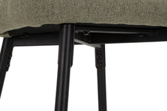 Tabouret de bar rembourré Losanna Vert pieds métal Noir (set de 2)