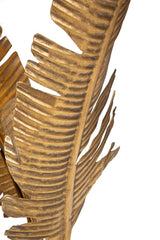 Lampe de table métal doré design feuilles de palmier base ronde